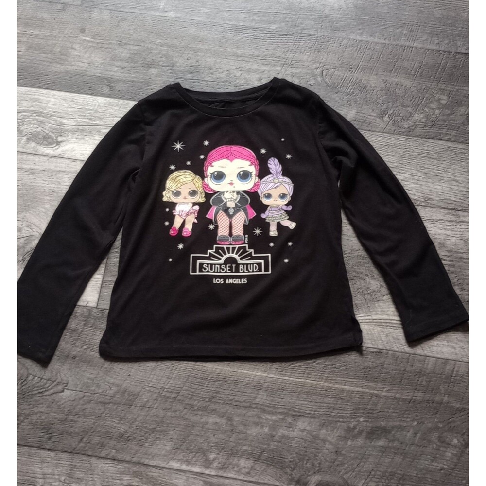 LOL Surprise Girls M Long Sleeve Black T Shirt With A Colorful Doll Graphic
